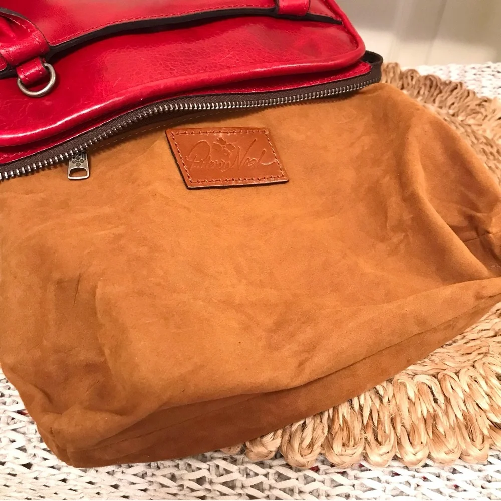 Patricia Nash Italian Leather Paris Satchel Berry Red
